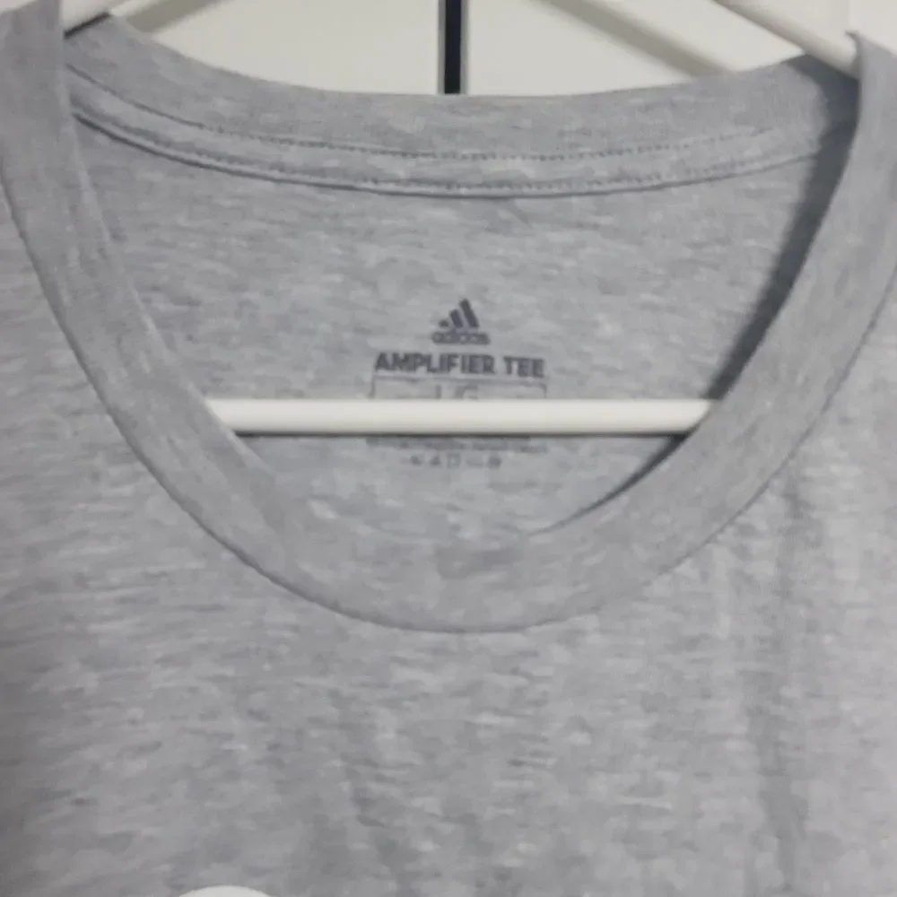 Adidas mid gray heather Amp crewneck tee